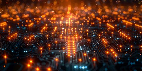 Digital background for tech, AI, neural networks, data, audio, graphics