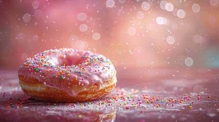 a glazed doughnuts with rainbow sprinkles