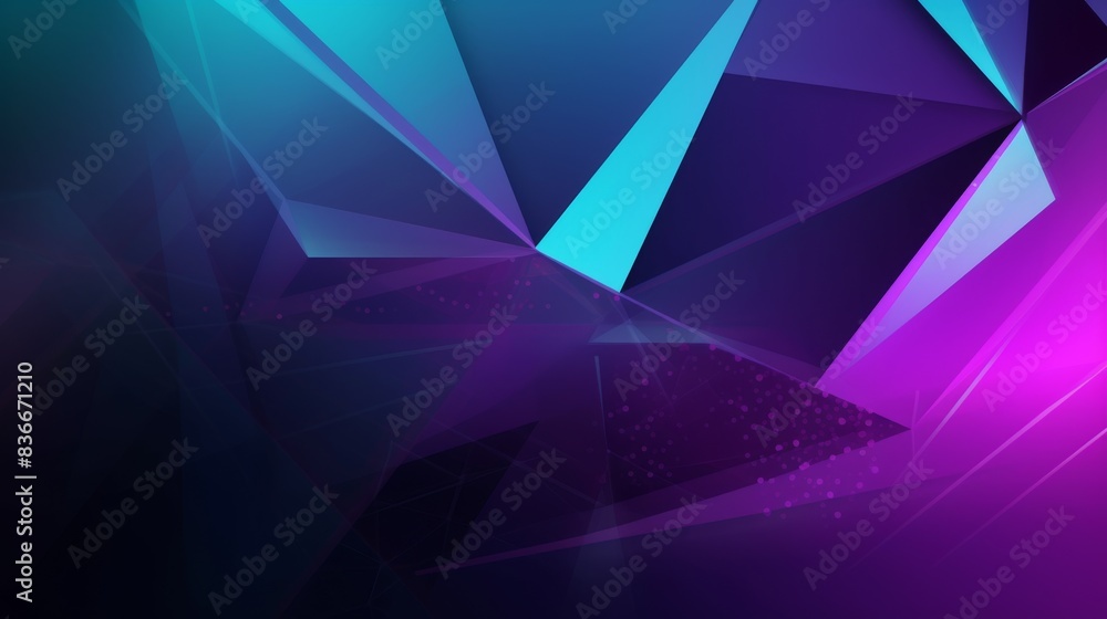 Poster animated web banner design with smooth geometric transitions in purple and blue.