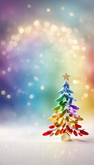 Cute little chritmas tree card with copy space