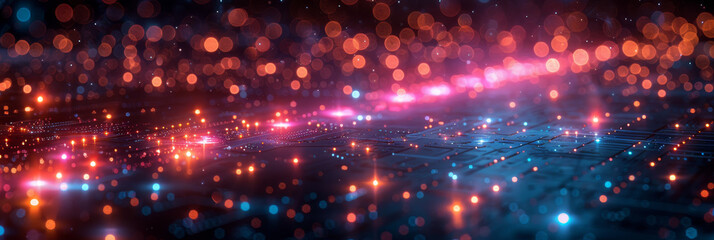 Fototapeta premium Digital background for tech, AI, neural networks, data, audio, graphics