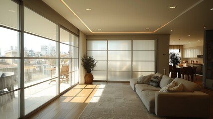 Textured glass surface with a frosted finish, adding an elegant and sophisticated touch. Minimal and Simple,