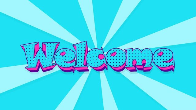 Welcome Text Cartoon 3D animation Suit For Opening Videos