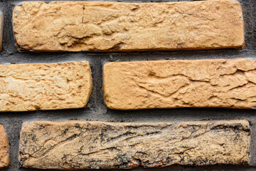 Texture of the limestone bricks for background. Natural pattern