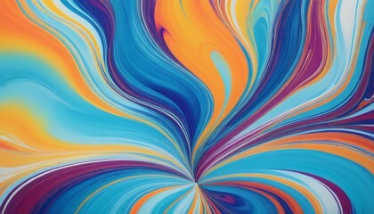Bold and colorful fluid abstract painting showcasing swirling patterns and vibrant hues. The artistic design captivates with its movement and bright color palette.. AI Generation