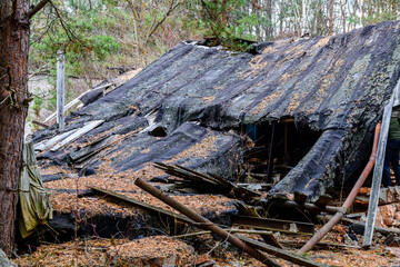 Abandoned building in a Chornobyl exclusion zone, Ukraine