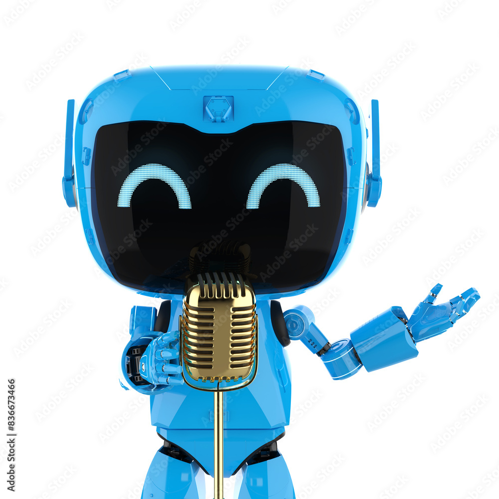 Poster personal assistant robot with microphone