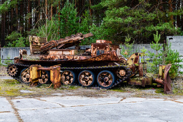 Abandoned equipment and machinery at the Chernobyl exclusion zone, Ukraine