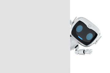 Ai personal assistant robot with white empty space
