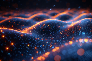Fototapeta premium Digital background for tech, AI, neural networks, data, audio, graphics