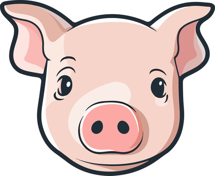 recommend clip art: Cute pig clipart design illustration
