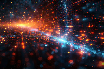 Digital background for tech, AI, neural networks, data, audio, graphics