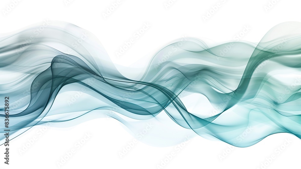 Aufkleber minimalist abstract design with flowing wavy line on white background