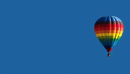 Obraz premium Vivid Stripes in the Sky: The Majestic Flight of a Colorful Hot Air Balloon