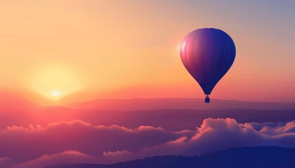 Fototapeta premium Vibrant Sunrise Adventure: The Story Behind the Colorful Hot Air Balloon
