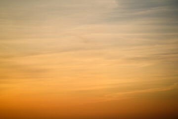The sky at dusk was painted with a gradient of orange clouds.