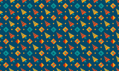 Cinematic Design Geometric Shapes Seamless Pattern for Wallpaper Background