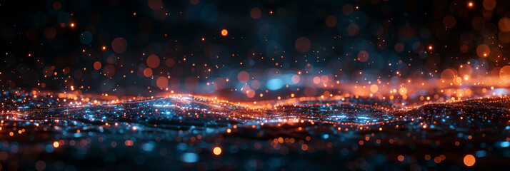 Digital background for tech, AI, neural networks, data, audio, graphics