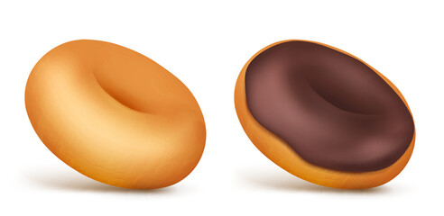 Sweet tasty donuts isolated on white.