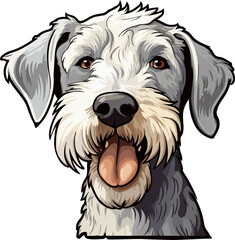 Bedlington terrier clipart design illustration