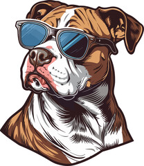 Dog with glasses clipart design illustration