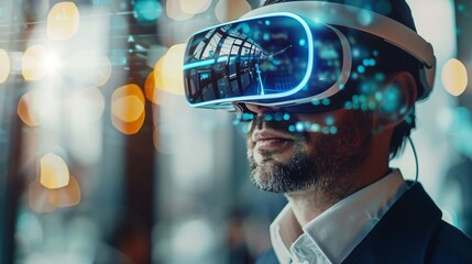 Man in vr headset in room