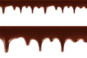 chocolate streams isolated on white