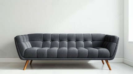 The modern grey sofa