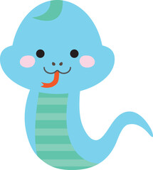 笑う可愛いヘビのキャラクター