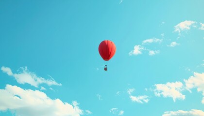 Fototapeta premium Serene Skies: Capturing the Balloon at 7:4 Aspect Ratio