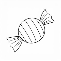 Simple Candy Line Art for Kids' Coloring Book