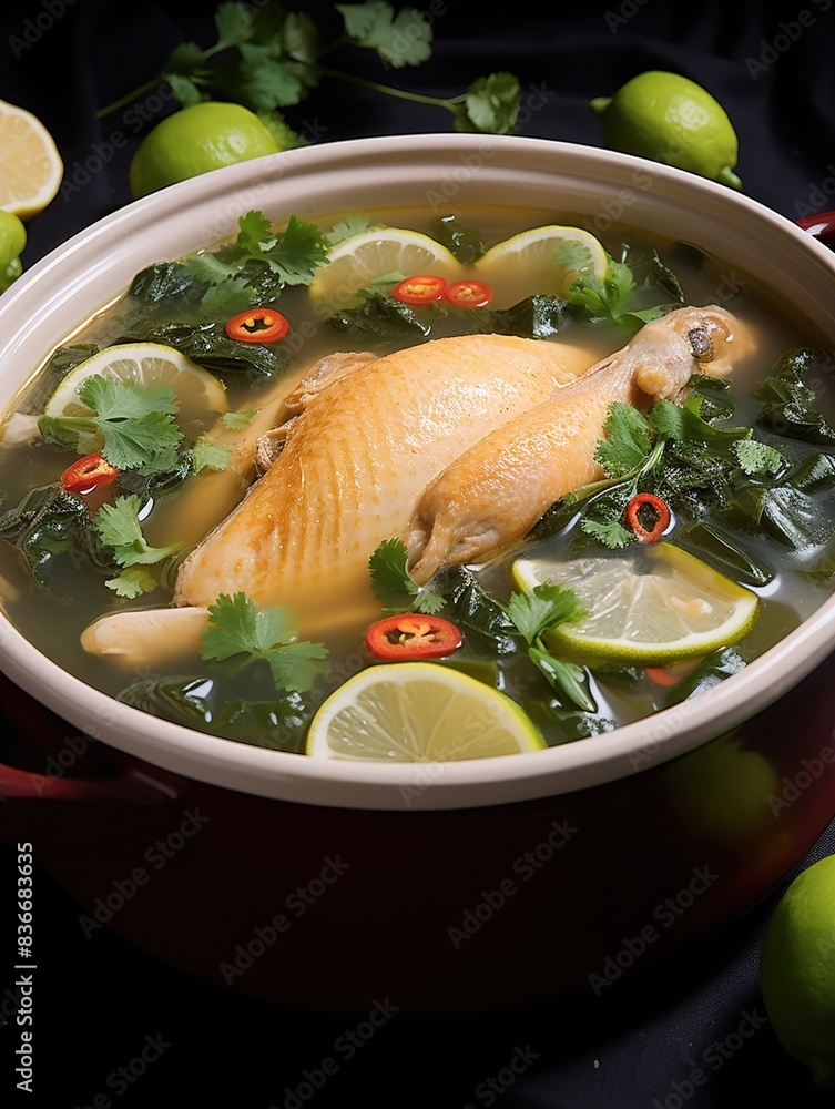 Wall mural fish soup with vegetables