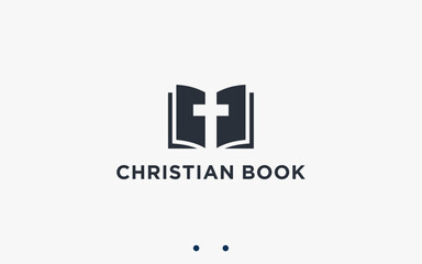 Christian book logo design vector silhouette illustration