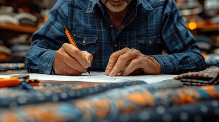 Obraz premium Designer sketching new clothing designs.