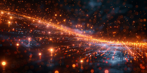 Obraz premium Digital background for tech, AI, neural networks, data, audio, graphics