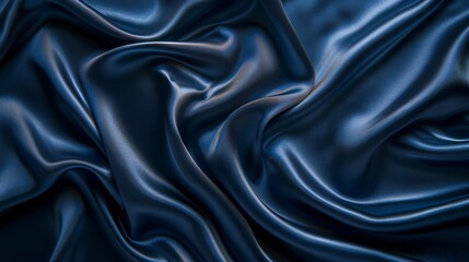 Obraz premium Close-up blue silk smooth texture
