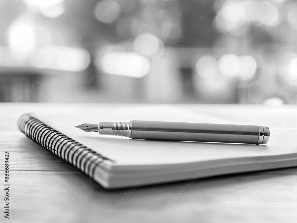 Poster pen on notebook on table