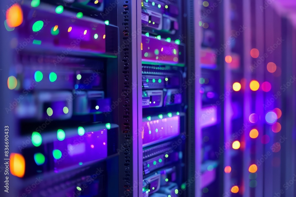 Poster powerful server in action detailed shot of a highperformance server facilitating cloud computing