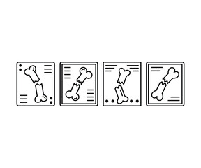 bone x-ray icons symbol vector design simple line black white minimal modern illustration collections sets isolated