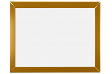 Cornice oro, dorata, con spazio vuoto centrale per possibile inserimento di immagini o testo. Illustrazione 3D © massimo_g