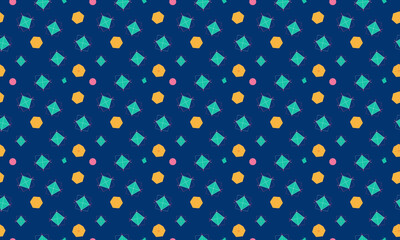 Hand-Drawn Design Geometric Shapes Seamless Pattern for Wallpaper Background