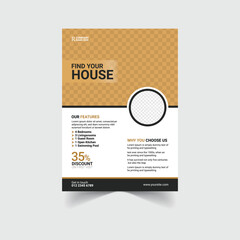 Creative Real estate broker flyer and poster template concept design.