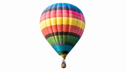 Fototapeta premium Vibrant Rainbow Hot Air Balloon Soaring Against a Blank Canvas