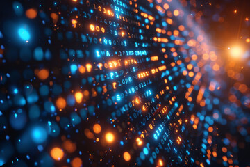 Digital background for tech, AI, neural networks, data, audio, graphics