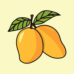 Mango fruit illustration vector