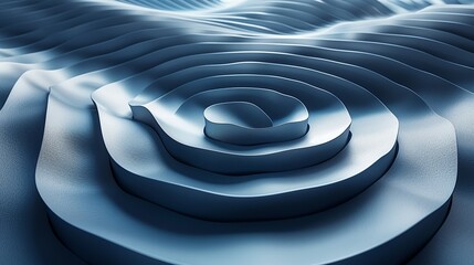 Abstract minimalist background with a series of concentric geometric patterns, using a mix of plastic and metal materials to achieve a modern, three-dimensional look. Minimal and Simple,