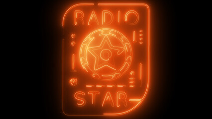 Radio Neon Logo Vector. Radio City neon sign, design template, modern trend design, night neon signboard, night bright advertising, light banner, light art