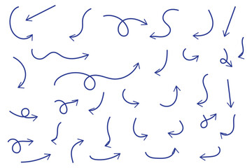 Hand drawn arrows set. Vector doodle icon.