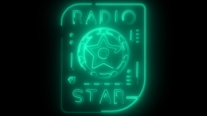 Radio Neon Logo Vector. Radio City neon sign, design template, modern trend design, night neon signboard, night bright advertising, light banner, light art