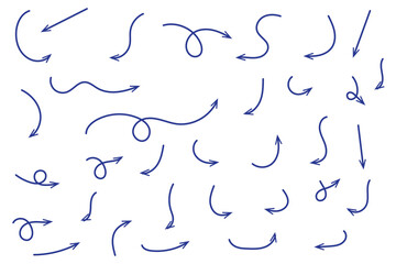 Hand drawn arrows set. Vector doodle icon.